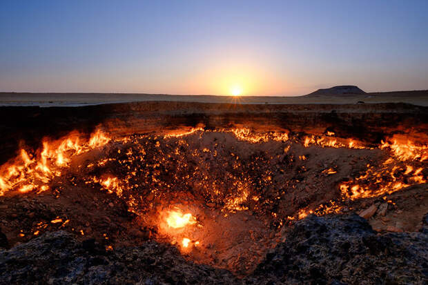 26. Газовый кратер "Врата ада", Туркменистан земля, красота, планета, природа