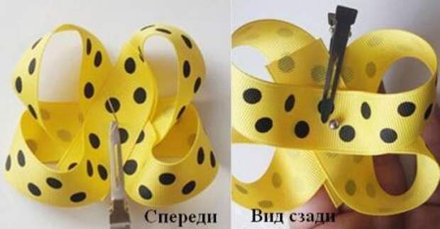 Заколка бант из лент. Американский бантик