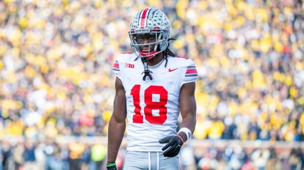 Ohio State WR Marvin Harrison Jr. on the field vs. Michigan.