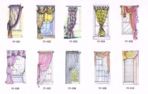 Занавески и шторы с драпировкой