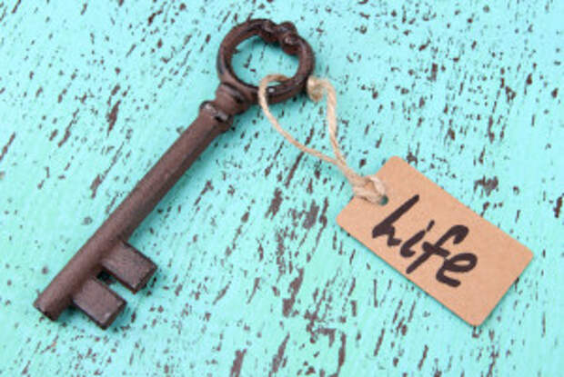 key to life concept on daily inspiration board