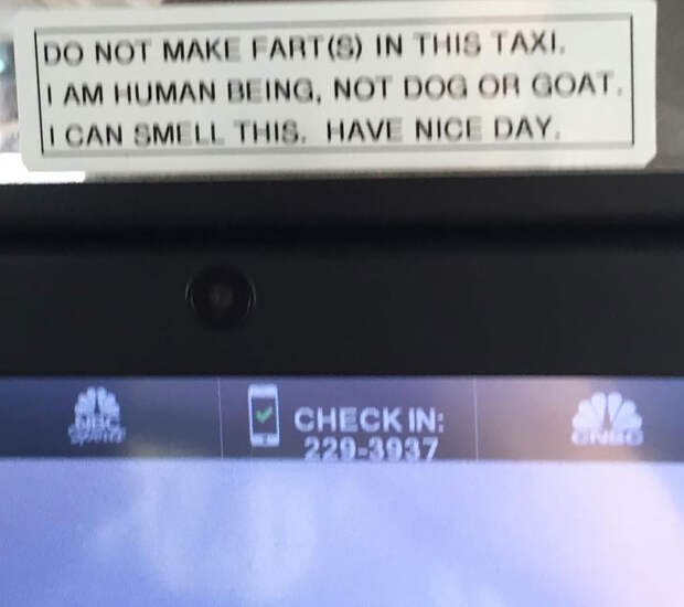 In The Back Of A Taxi. It's A Fair Request
