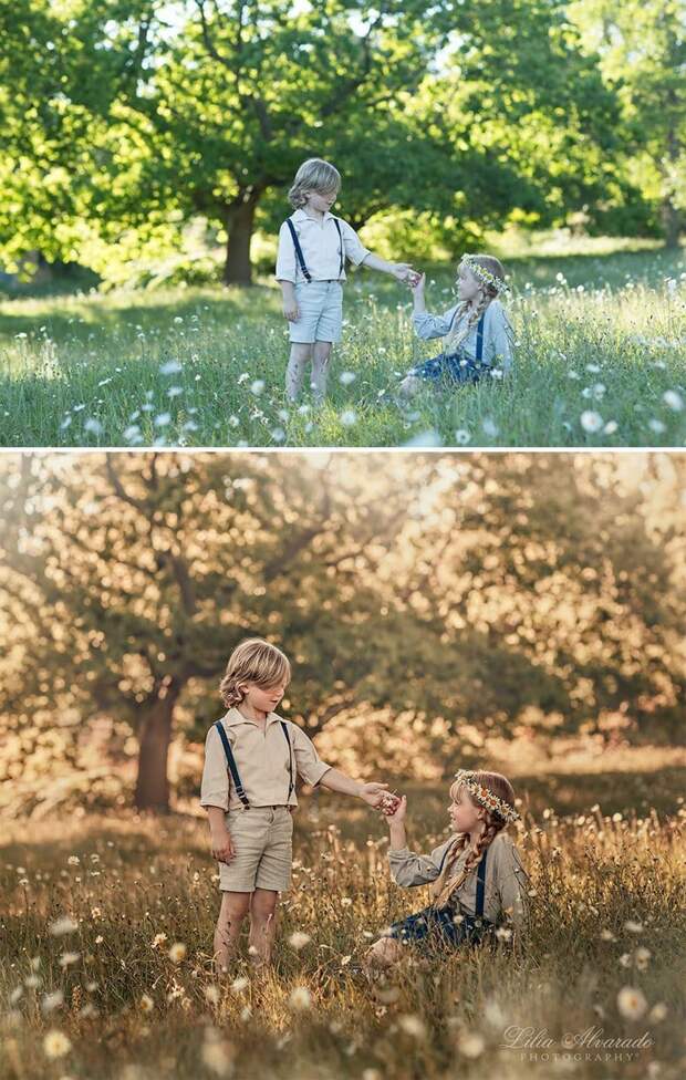 Мальчик и девочка дети, до и после, интересное, фотограф, фотография, фотохудожница, фотошоп