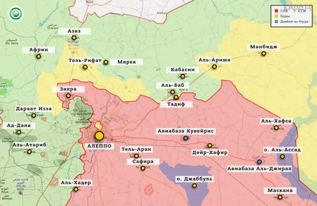 Карта военных действий — Алеппо