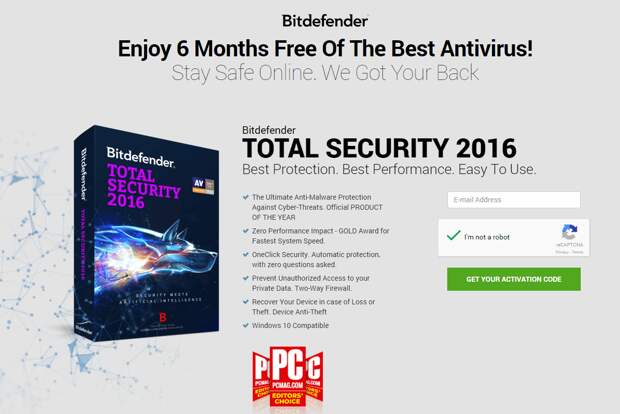 Bitdefender Total Security 2016 на 6 месяцев бесплатно