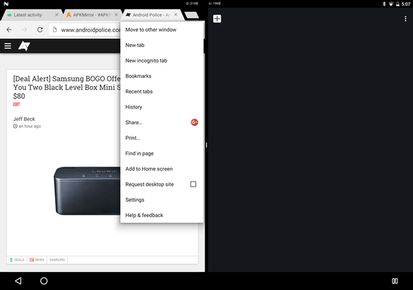 Два Chrome одновременно в Android N DP3
