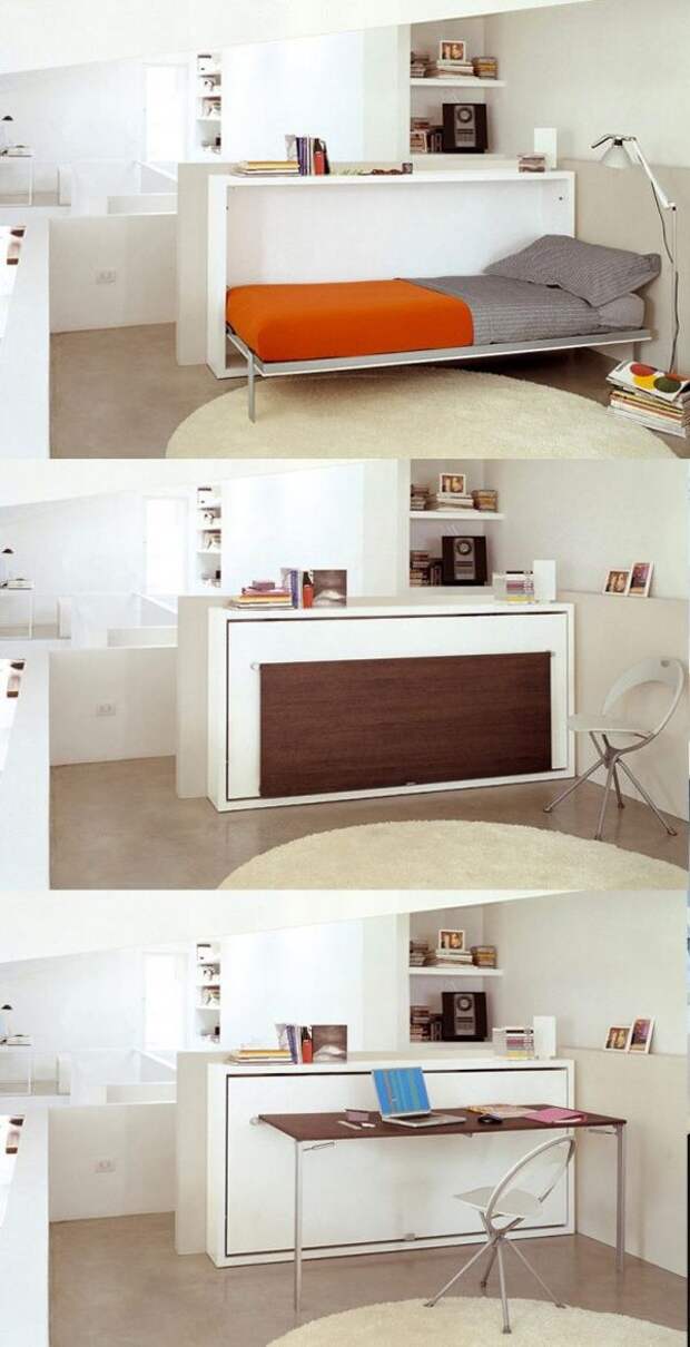Multifunctional Tiny House Furniture: Hidden Bed  Table