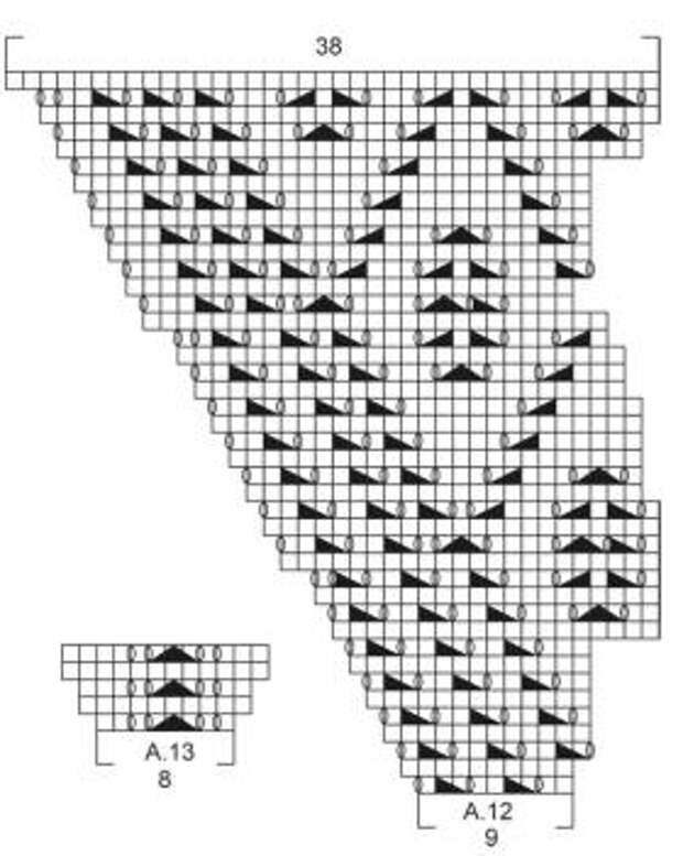 Белая шаль спицами - Схема 5