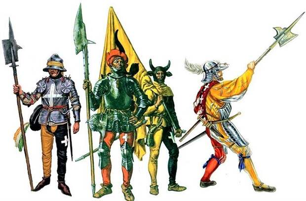 Швейцарские пехотинцы второй половины XV века