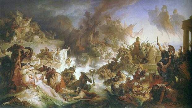 Битва при Саламине, Вильгельм фон Каульбах, 1868, Максимилианеум государственного парламента Баварии, Мюнхен