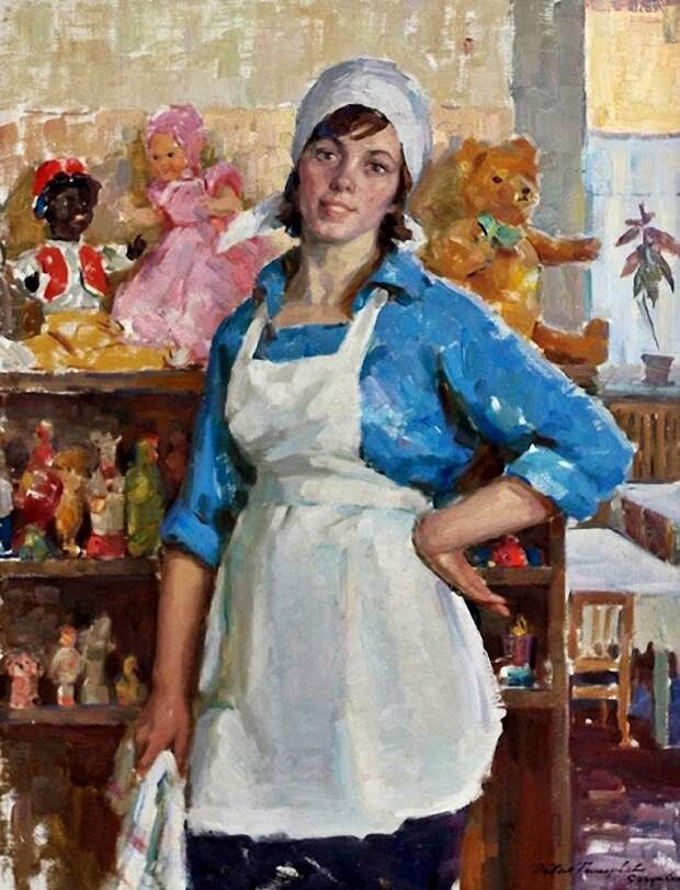 Няня детского сада. Нина. (1964 года). Автор: П. Григорьев-Савушкин.