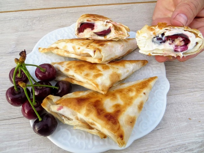 Воскресный завтрак Завтрак, Лаваш, Начинка, Приготовление, Другая кухня, Вишня, Видео рецепт, Вкусно, Видео, Длиннопост
