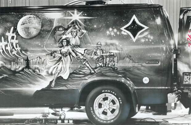 Рисунок на фургоне фаната "Звездных войн" звездные войны, съемка, фотография, эпизод IV