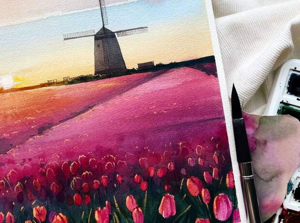 Мастер-класс по живописи акварелью «Вечерняя Голландия»