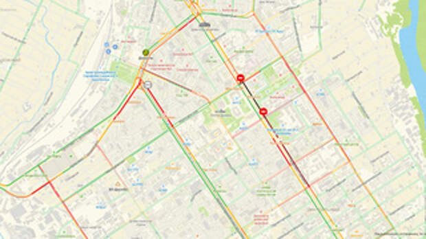 Пробка в центре Барнаула 23 июня / Фото: 2ГИС