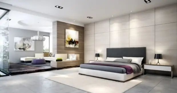 Фото роскошная спальня в современном стиле интерьер гостиничной спальни генеративный ai