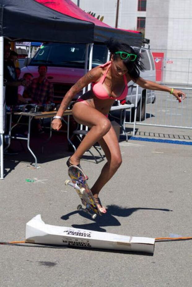 Naked Girl On Skateboard