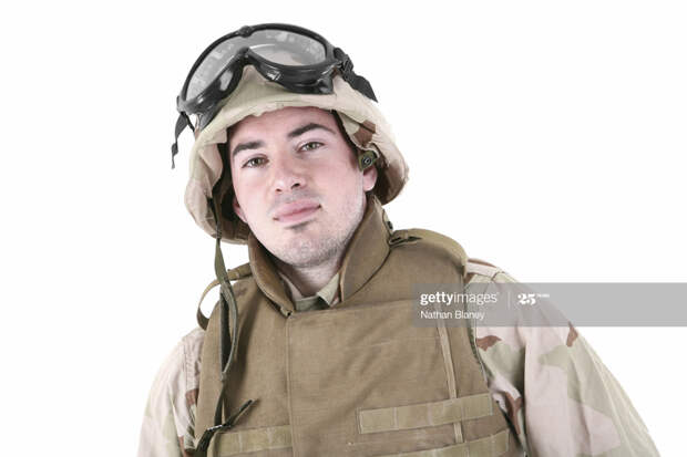 Soldier in bulletproof vest