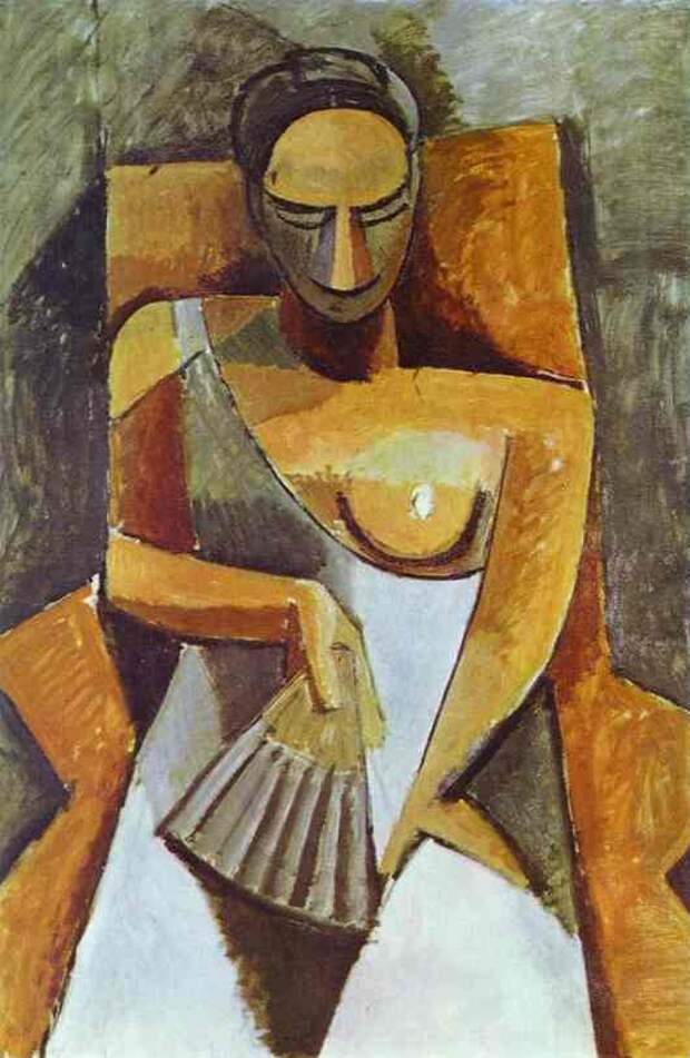Пабло Пикассо. Женщина с веером. 1908 год