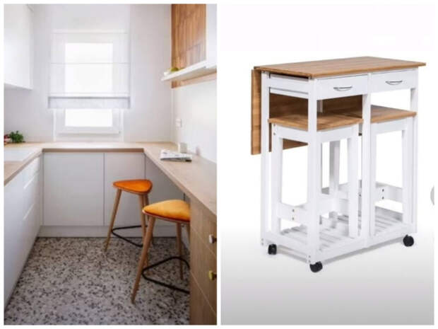 6 идей, как при помощи умного стола сэкономить много пространства в маленькой кухне