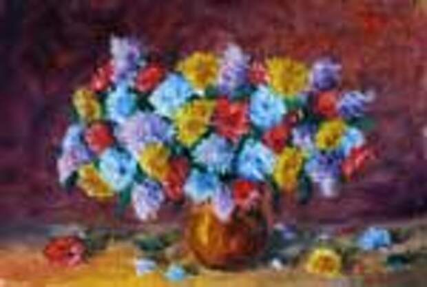 Новая Цветочная картина мастихином: Любимый Букет ЦВЕТОВ