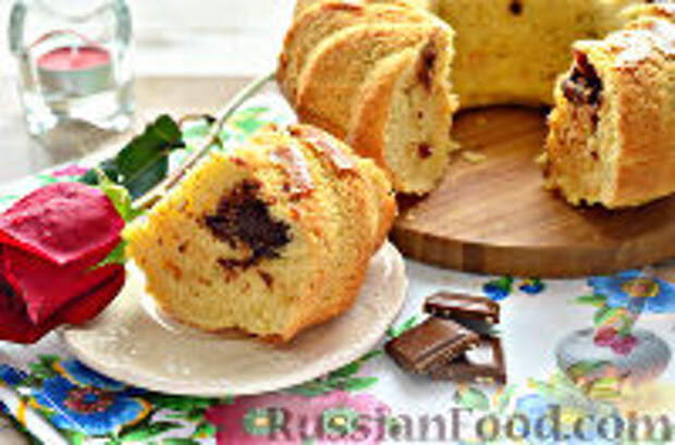 Фото к рецепту: Кекс с кусочками шоколада