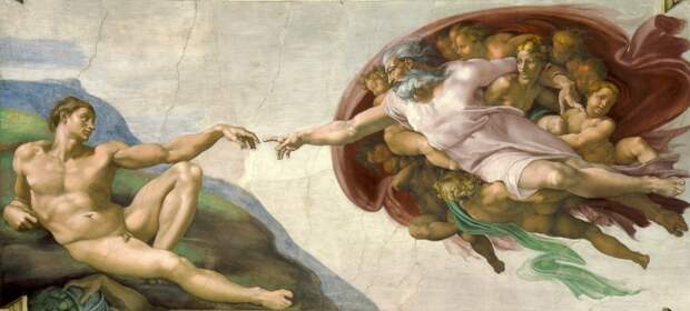 Сотворение Адама (1512 г.) - Микеланджело.