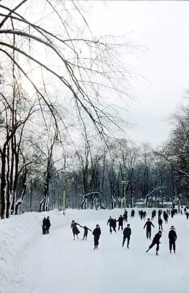 Парк Сокольники, 1959 год. город, зима, москва, ностальгия, фото, фотографии