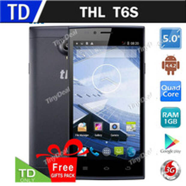 китайский смартфон THL T6S процессор MT6582 экран 5' 854*480px цена обзор купить телефон