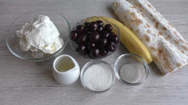 Воскресный завтрак Завтрак, Лаваш, Начинка, Приготовление, Другая кухня, Вишня, Видео рецепт, Вкусно, Видео, Длиннопост