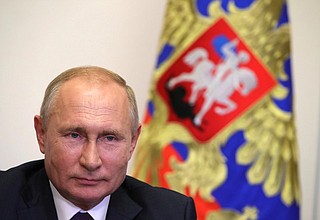 В ходе встречи с мэром Москвы Сергеем Собяниным (в режиме видеоконференции).