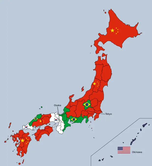 Карта префектур японии