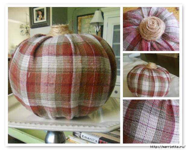 flannel pumpkin, plaid, autumn, fall, twine (640x512, 230Kb)