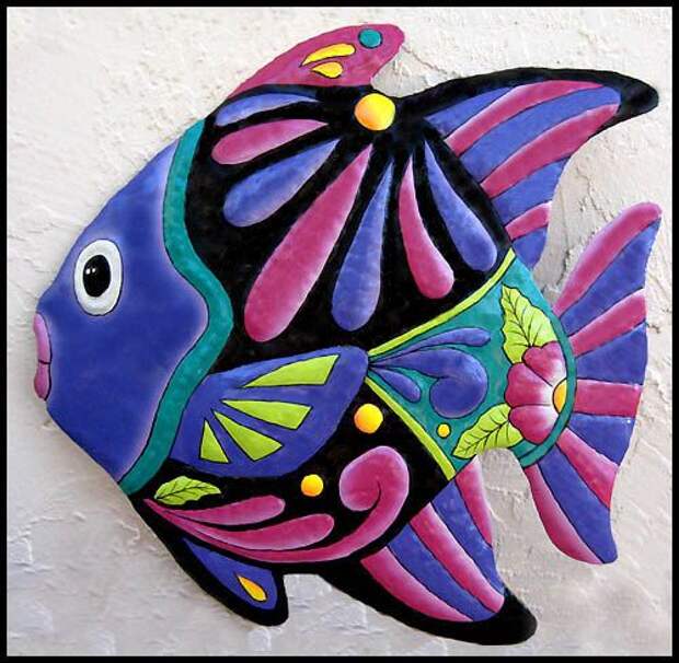 Tropical Fish 17 Metal Wall Art Painted Outdoor por TropicAccents