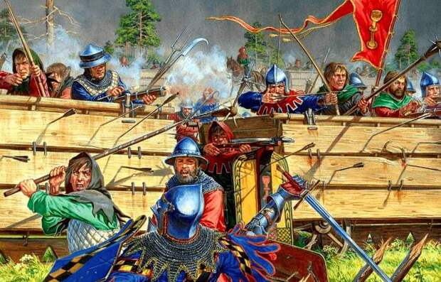 Крепость на колёсах: как в Средневековье крестьяне оборонялись с помощью телег