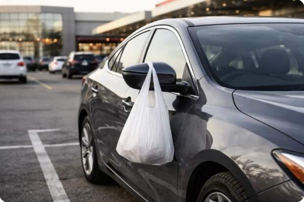 Пакет на зеркале — не мусор, а ловушка: новая схема угона на парковках