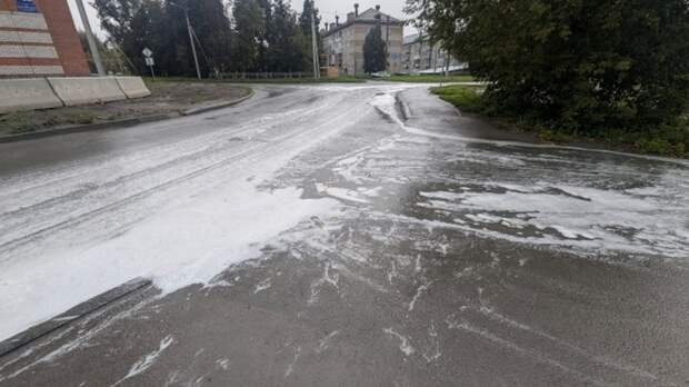 Бытовую химию вылили возле железнодорожной станции в Новосибирской области. Видео