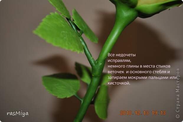 Мастер-класс Лепка МК по лепке розы Часть4-оформление стебля Фарфор холодный фото 12
