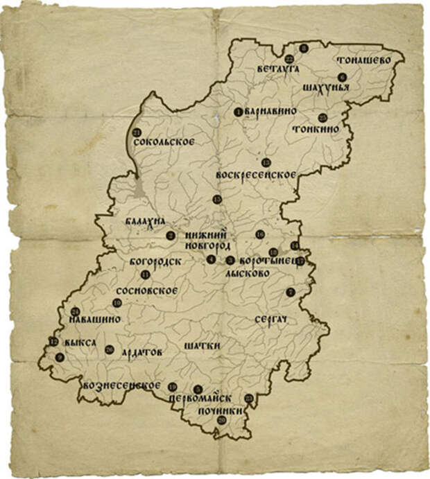 Карта кладов волжских разбойников