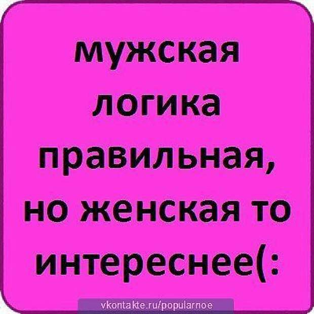 Мужская логика правильная но женская интереснее картинки