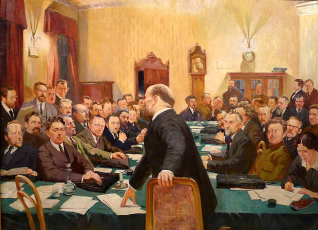 Заседание Совета народных комиссаров под председательством Ленина. Дмитрий Кардовский. 1927 год.