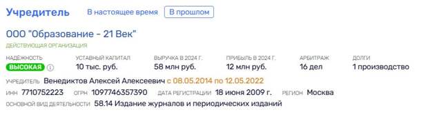 Офшорный «Дилетант» иноагента «Веника» Офшорный «Дилетант» иноагента «Веника»