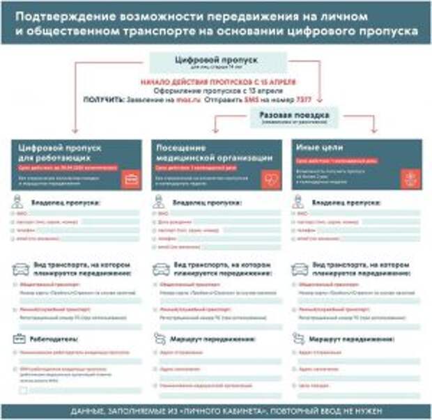 С 15 апреля в Москве начнут действовать пропуска на поездки по городу