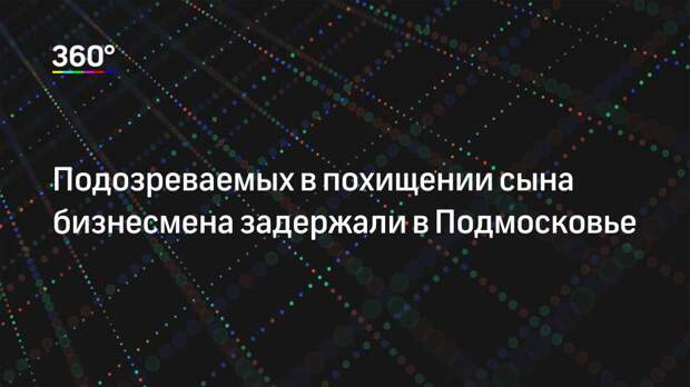 Подозреваемых в похищении сына бизнесмена задержали в Подмосковье