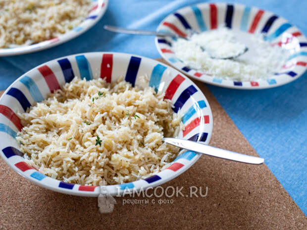 Рис с луком и сыром, рецепт с фото