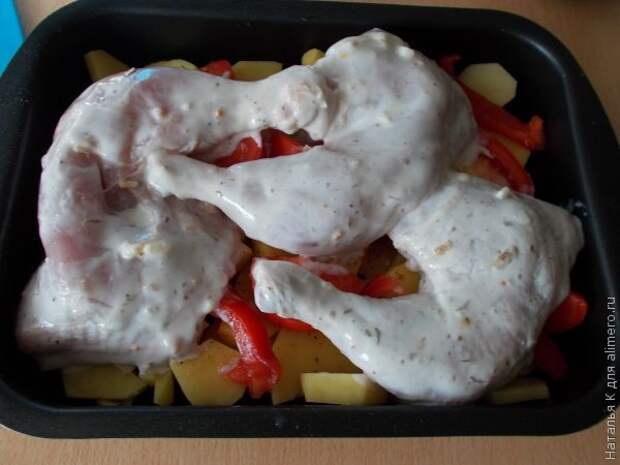 Куриные окорочка в кефирной заливке