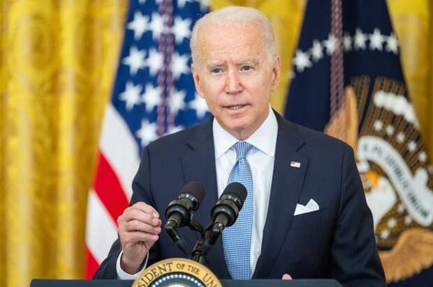 President Biden delivering remarks in the East Room of the White House. 