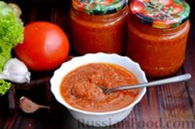 Фото к рецепту: Аджика с помидорами, болгарским перцем и баклажанами (на зиму) Фото к рецепту: Аджика с помидорами, болгарским перцем и баклажанами (на зиму)
