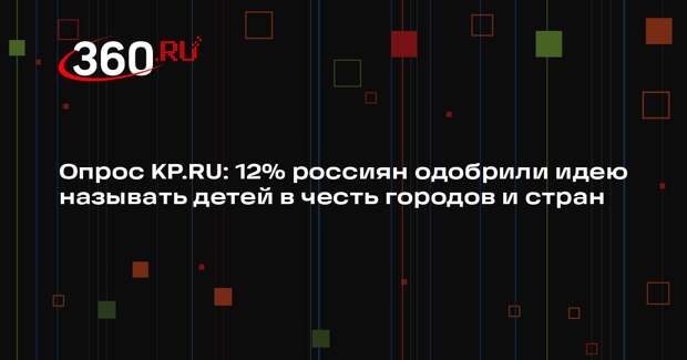 Опрос KP.RU: 12% россиян одобрили идею называть детей в честь городов и стран