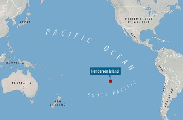 Остров Хендерсон - расположение на карте загрязнение, мусор, остров, экология